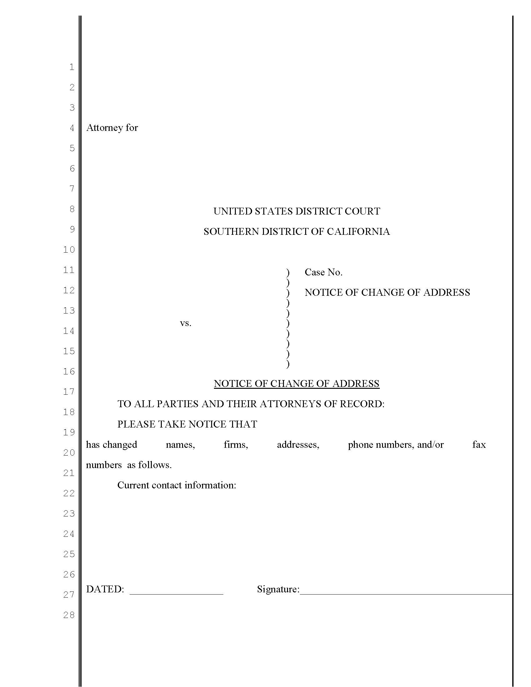 Notice Of Change Of Address | Pdf Fpdf Doc Docx | California