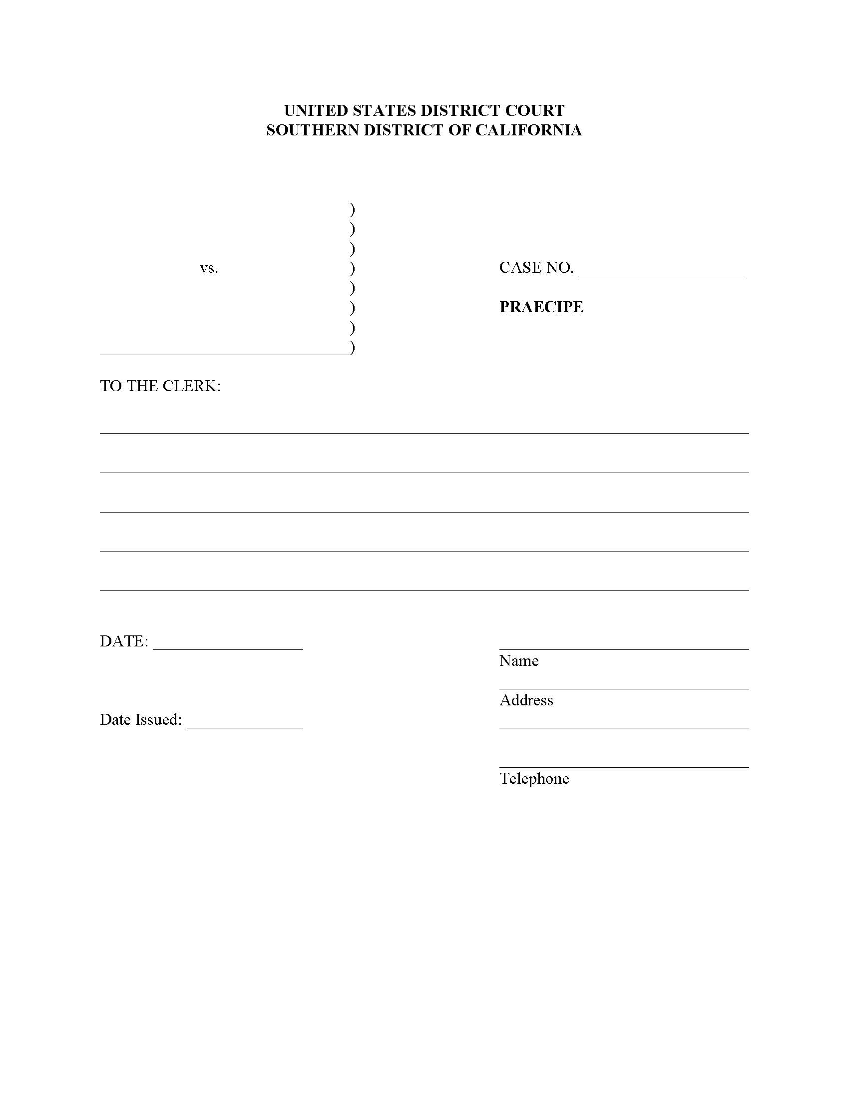 Praecipe | Pdf Fpdf Doc Docx | California