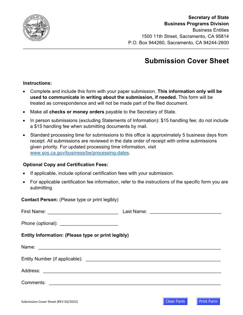 Registration Of Corporate Name By Foreign Corporation (Stock And Nonprofit) | Pdf Fpdf Doc Docx | California