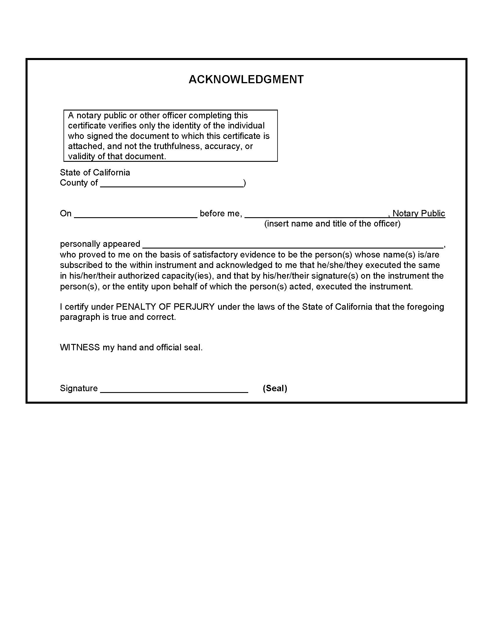 Acknowledgment | Pdf Fpdf Doc Docx | California