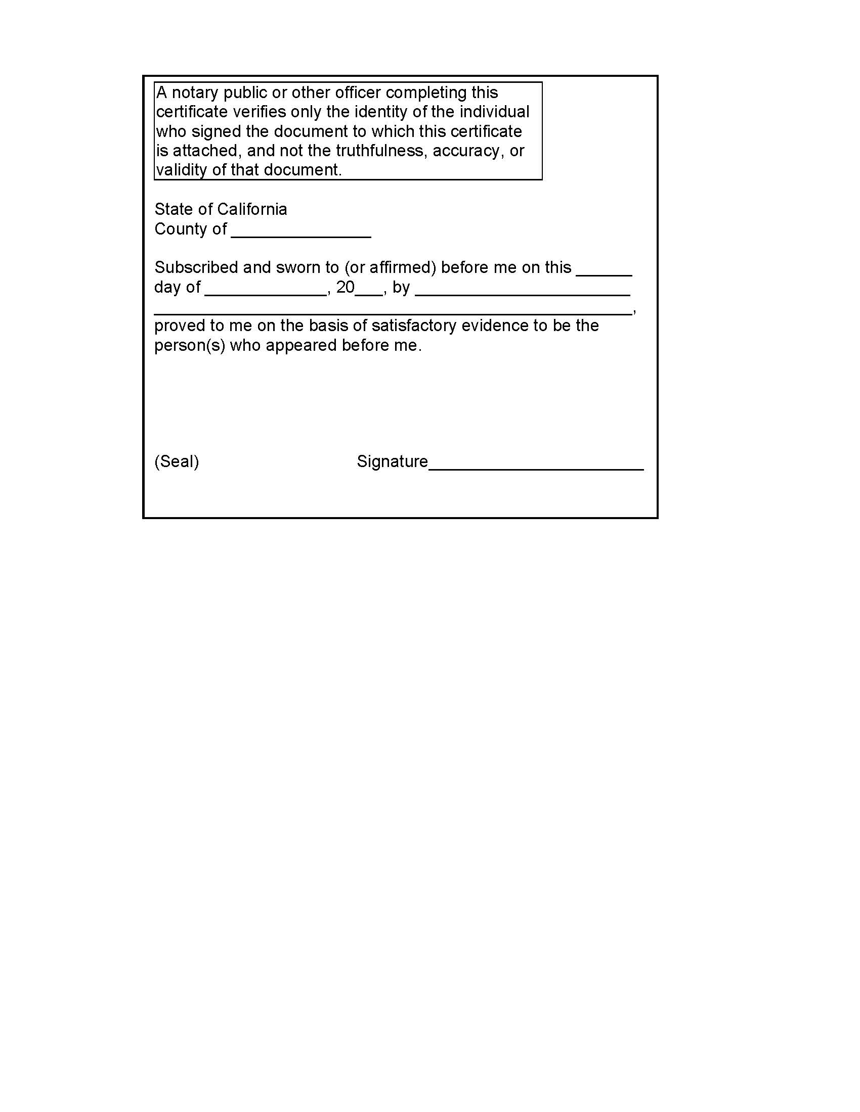 Jurat | Pdf Fpdf Doc Docx | California