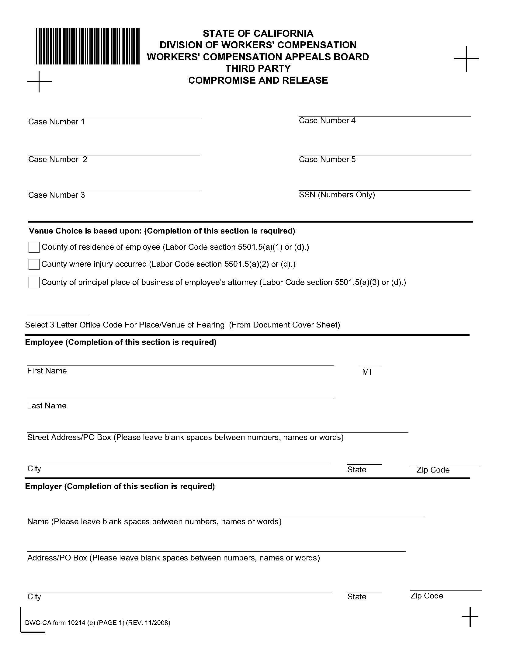 Third Party Compromise And Release {DWC-CA 10214(e)} | Pdf Fpdf Docx | California