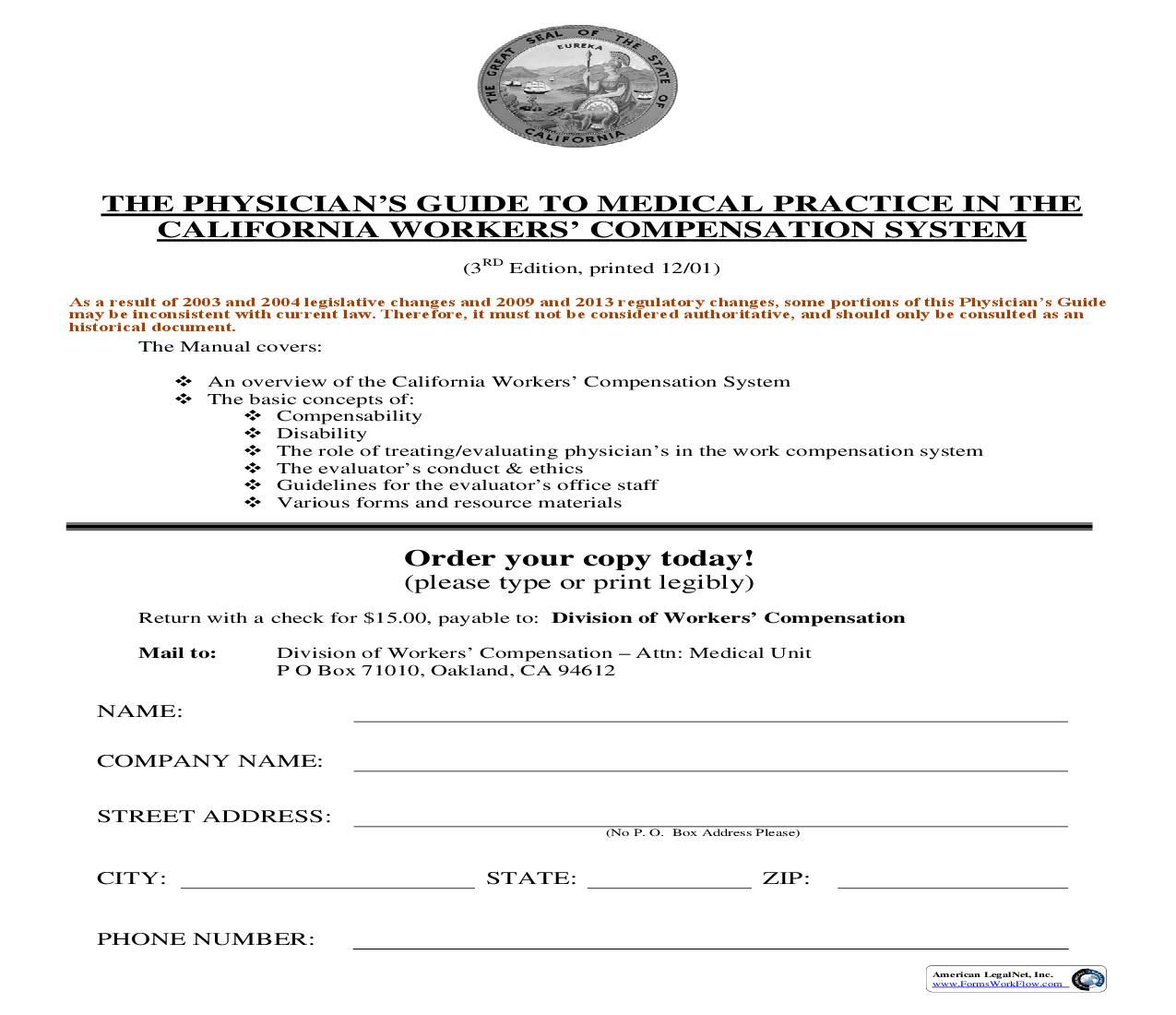Physicians Guide Order Form | Pdf Fpdf Doc Docx | California