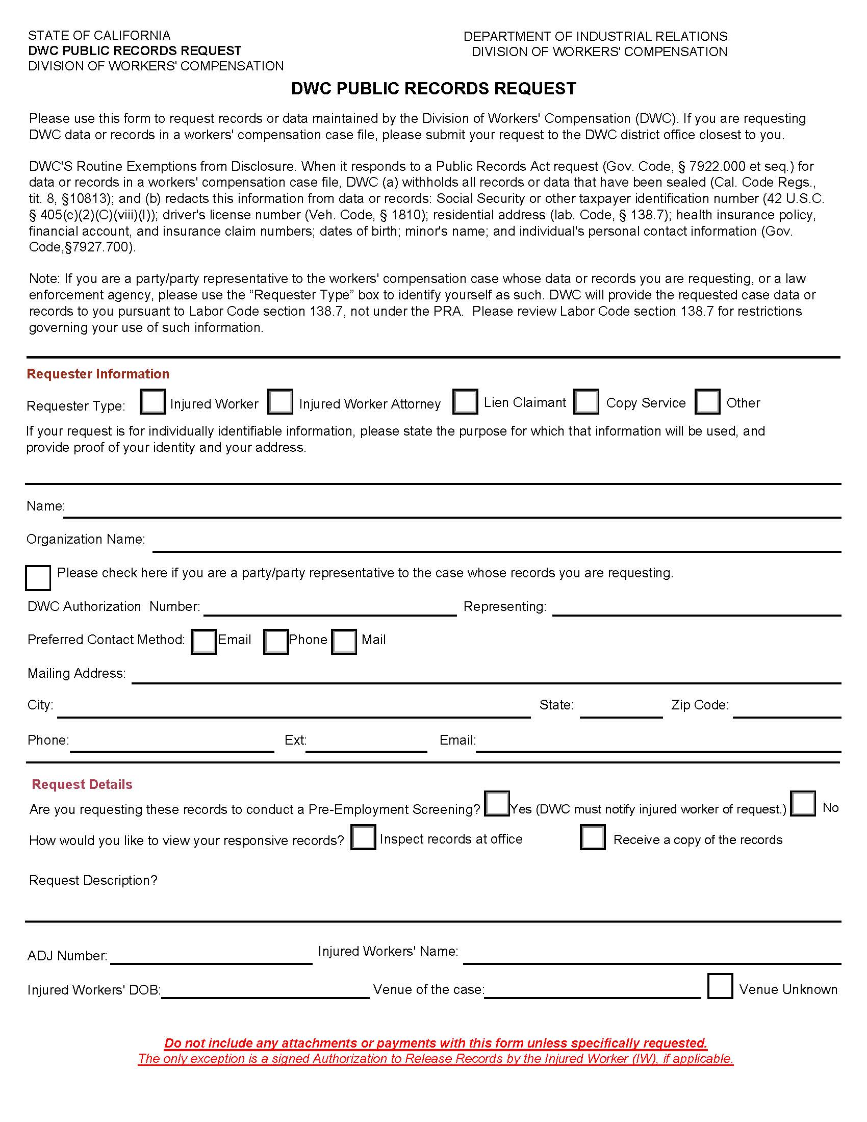 Request For Public Records | Pdf Fpdf Doc Docx | California