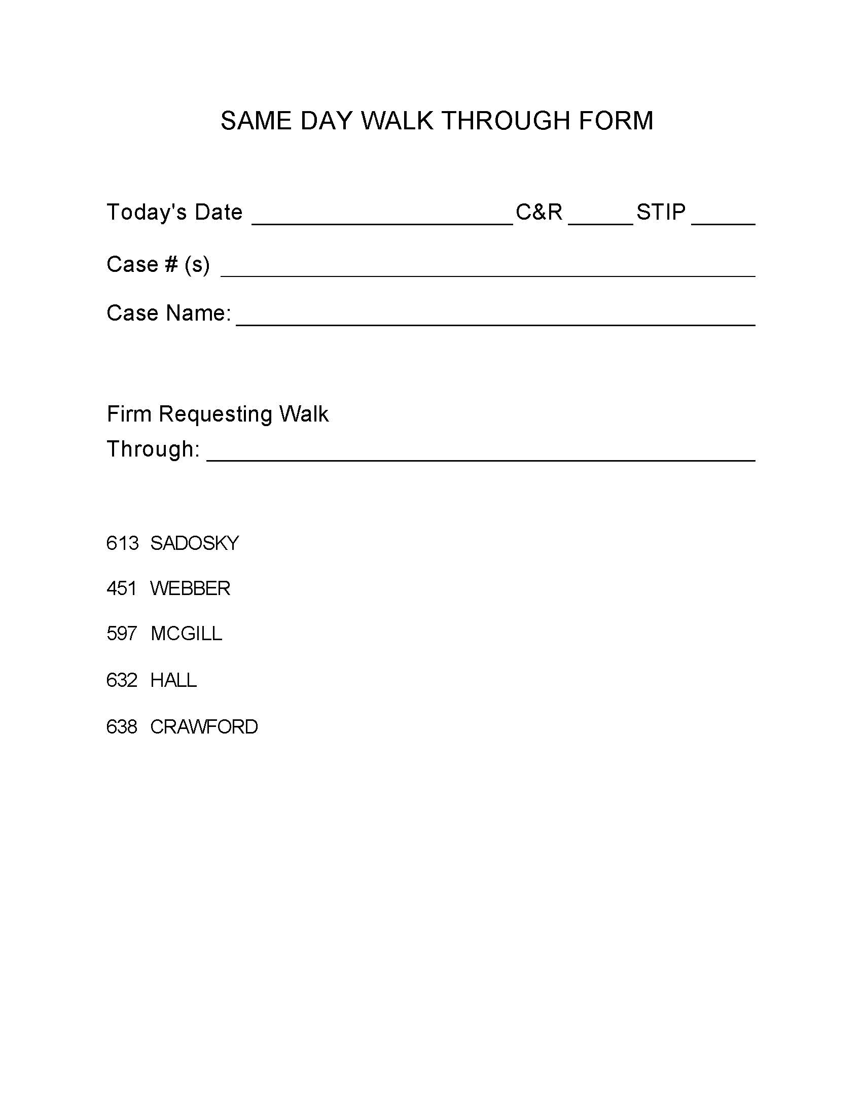 Same Day Walk Through Form (Lodi) | Pdf Fpdf Doc Docx | California