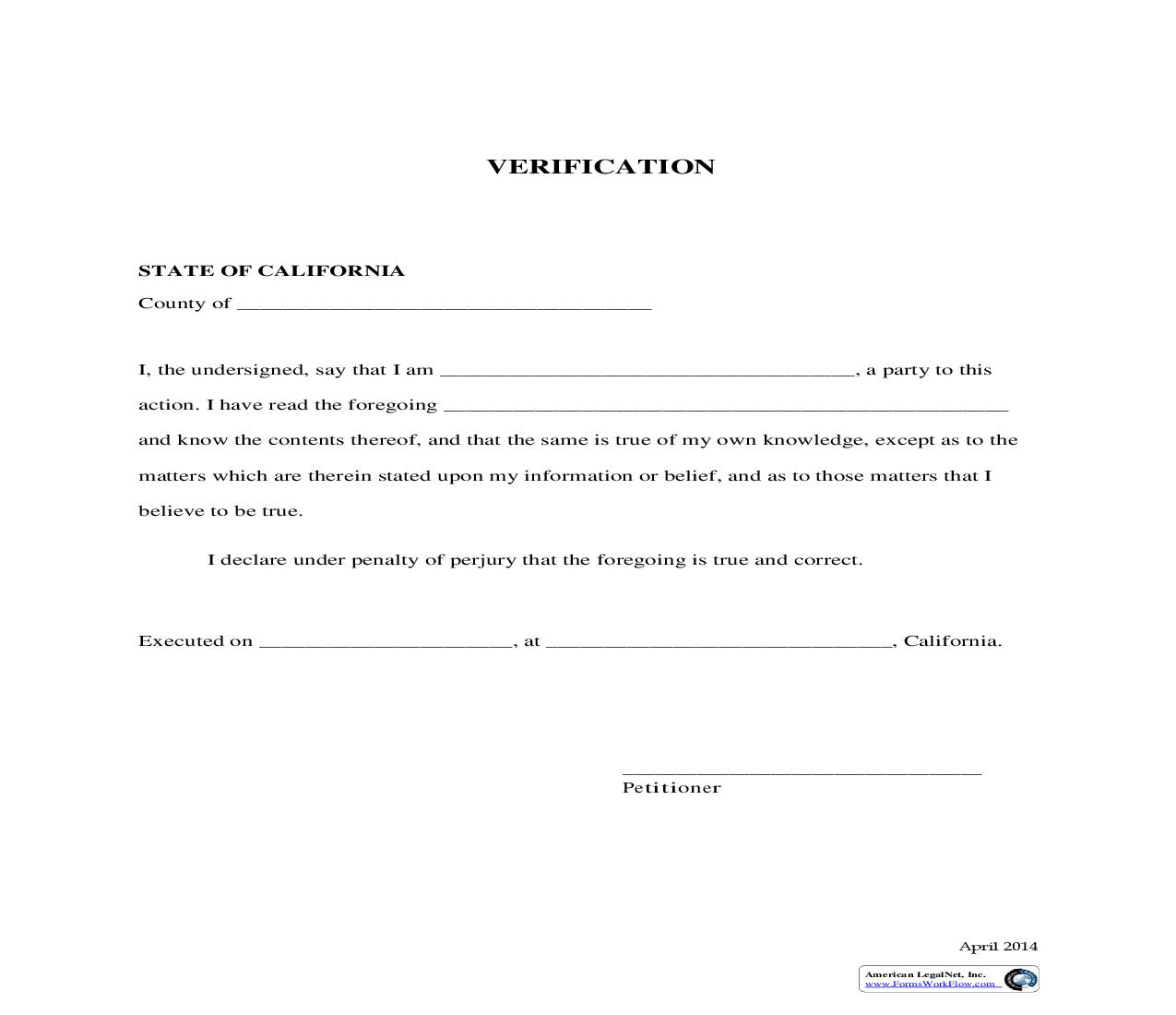 Verification Form | Pdf Fpdf Doc Docx | California