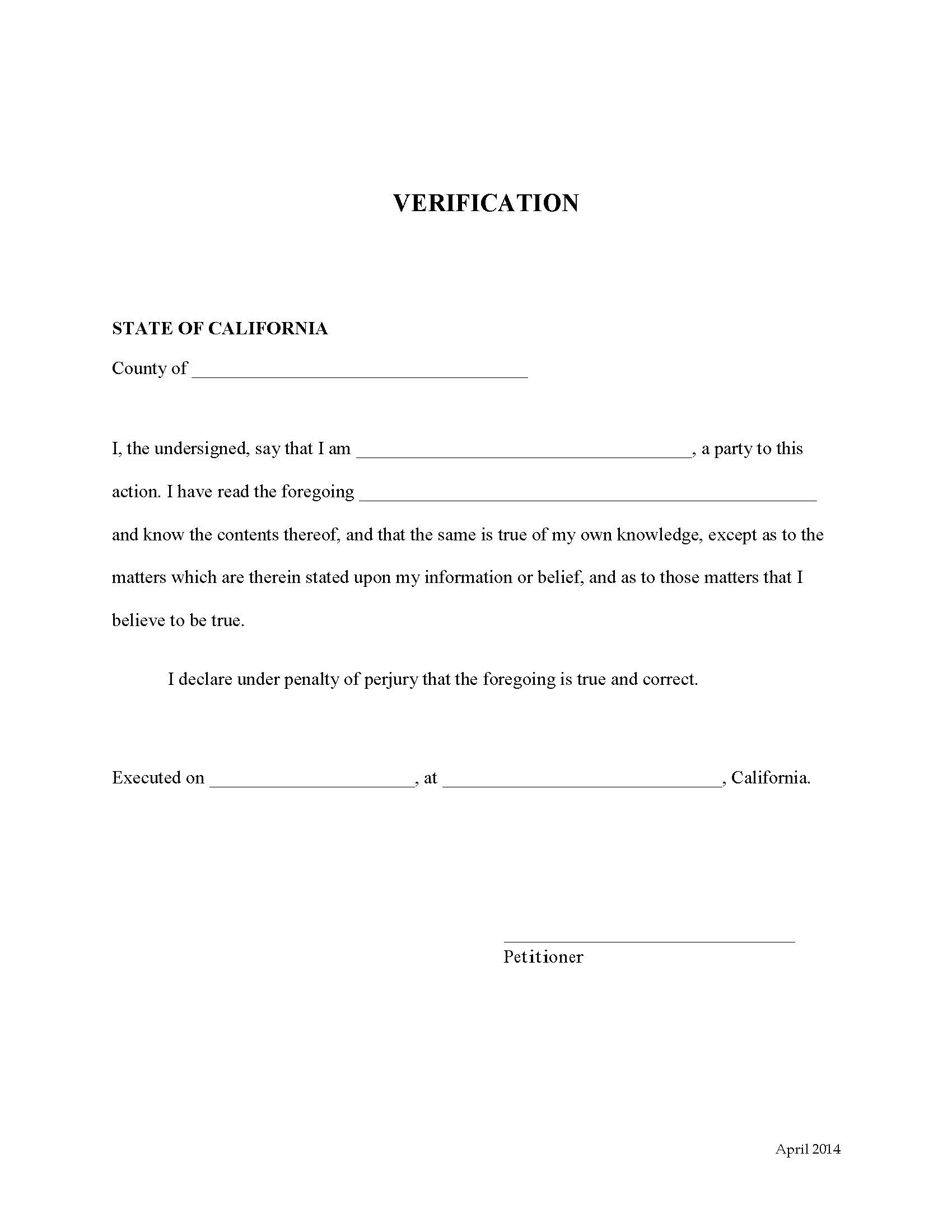 Verification Form | Pdf Fpdf Doc Docx | California