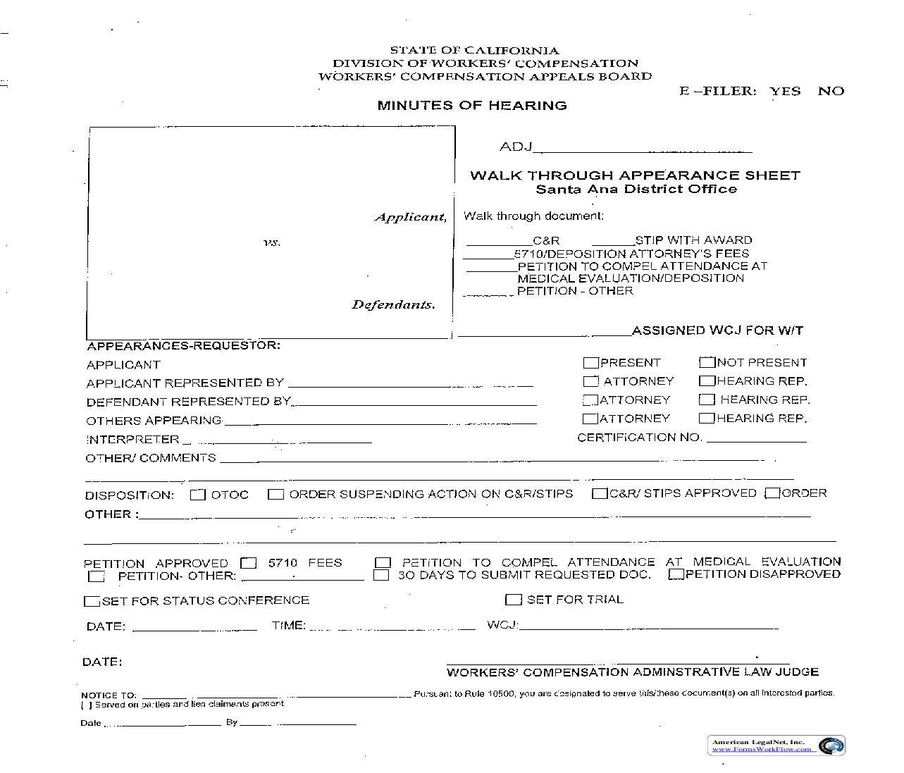 Walk Through Appearance Sheet (Santa Ana) | Pdf Fpdf Doc Docx | California