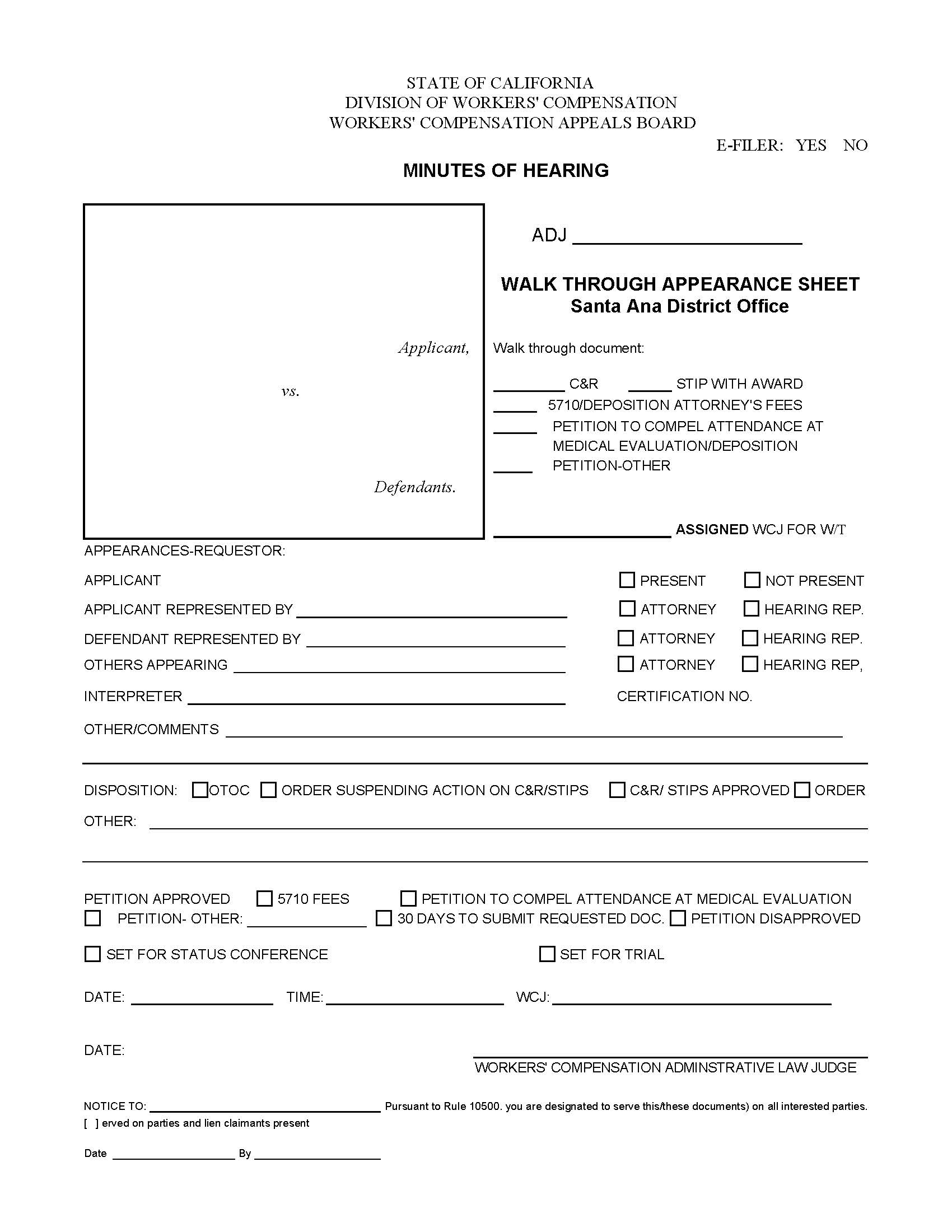 Walk Through Appearance Sheet (Santa Ana) | Pdf Fpdf Doc Docx | California