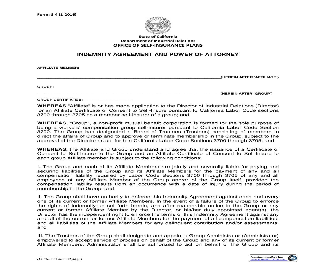 Form S-4 Indemnity Agreement And Power Of Attorney {S-4} | Pdf Fpdf Doc Docx | California