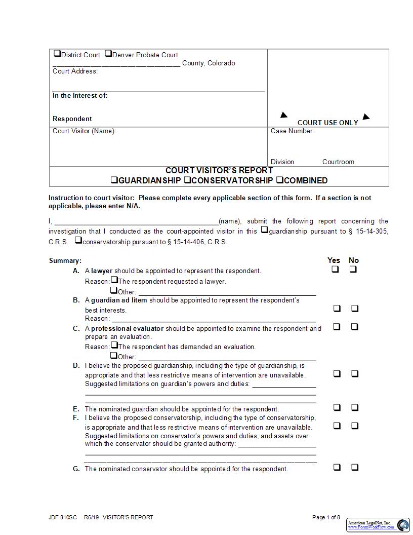 Visitors Report {JDF 810SC} | Pdf Fpdf Docx | Colorado
