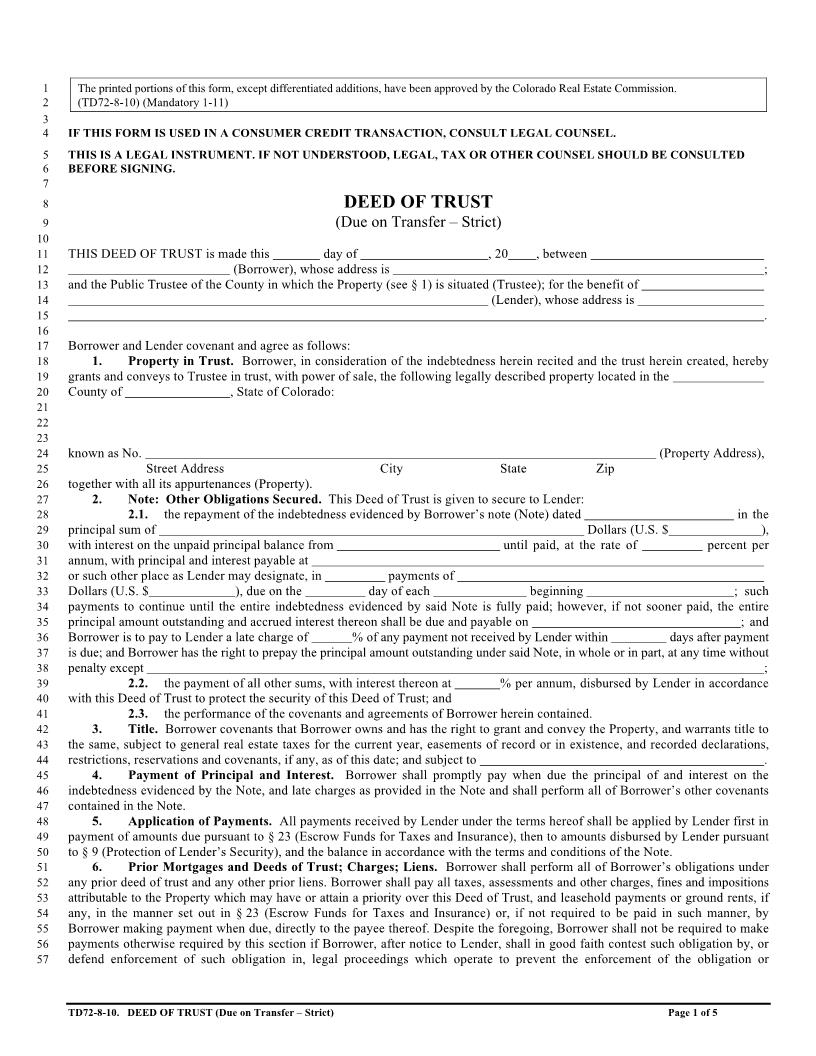 Trustee Deed | Pdf Fpdf Docx | Colorado