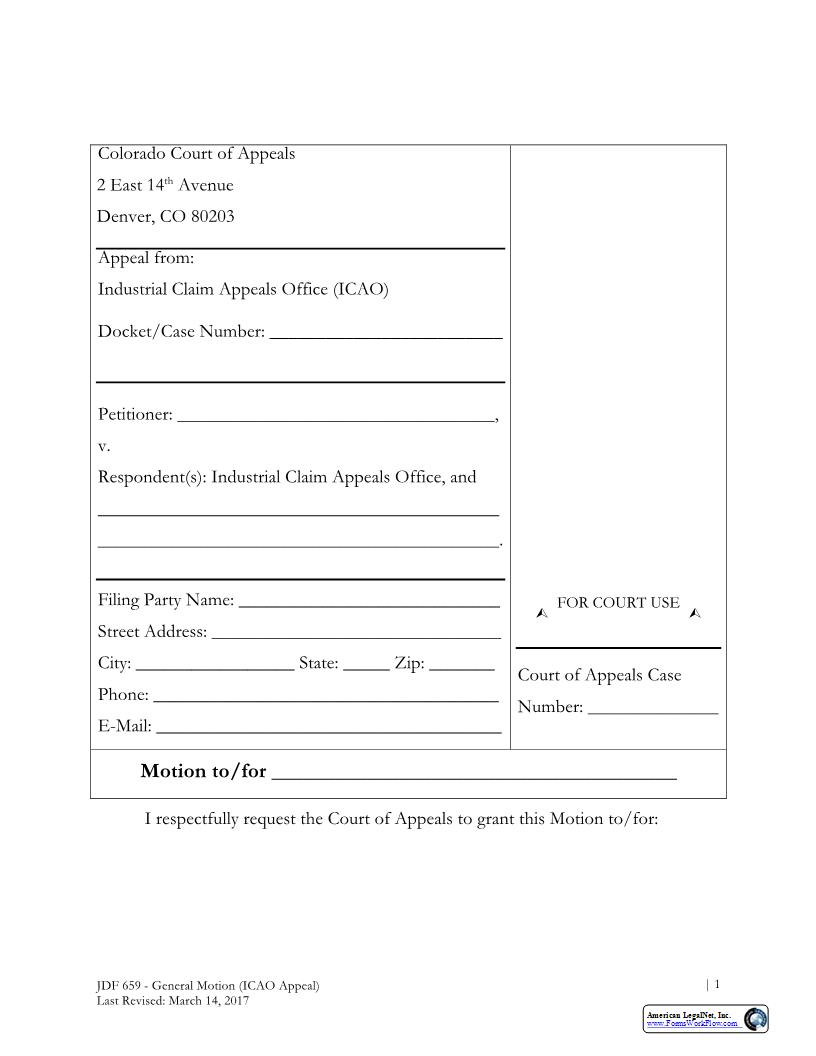 General Motion {JDF 659} | Pdf Fpdf Docx | Colorado