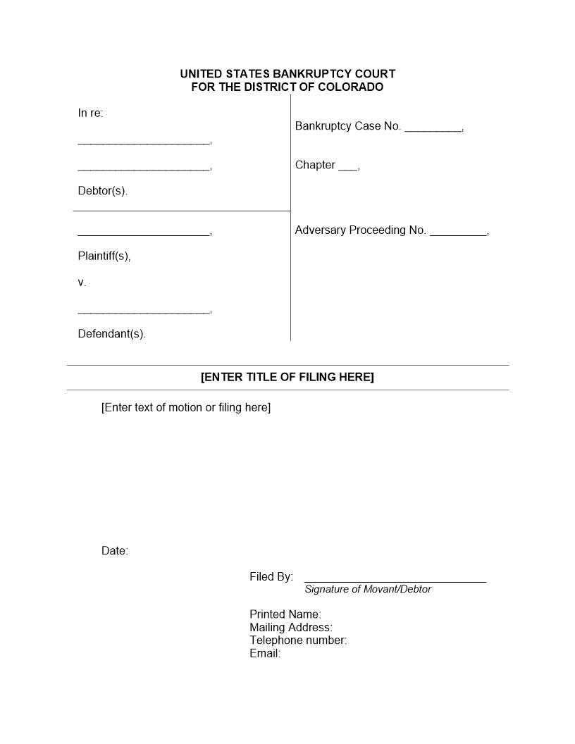 Blank Adversary Caption | Pdf Fpdf Docx | Colorado