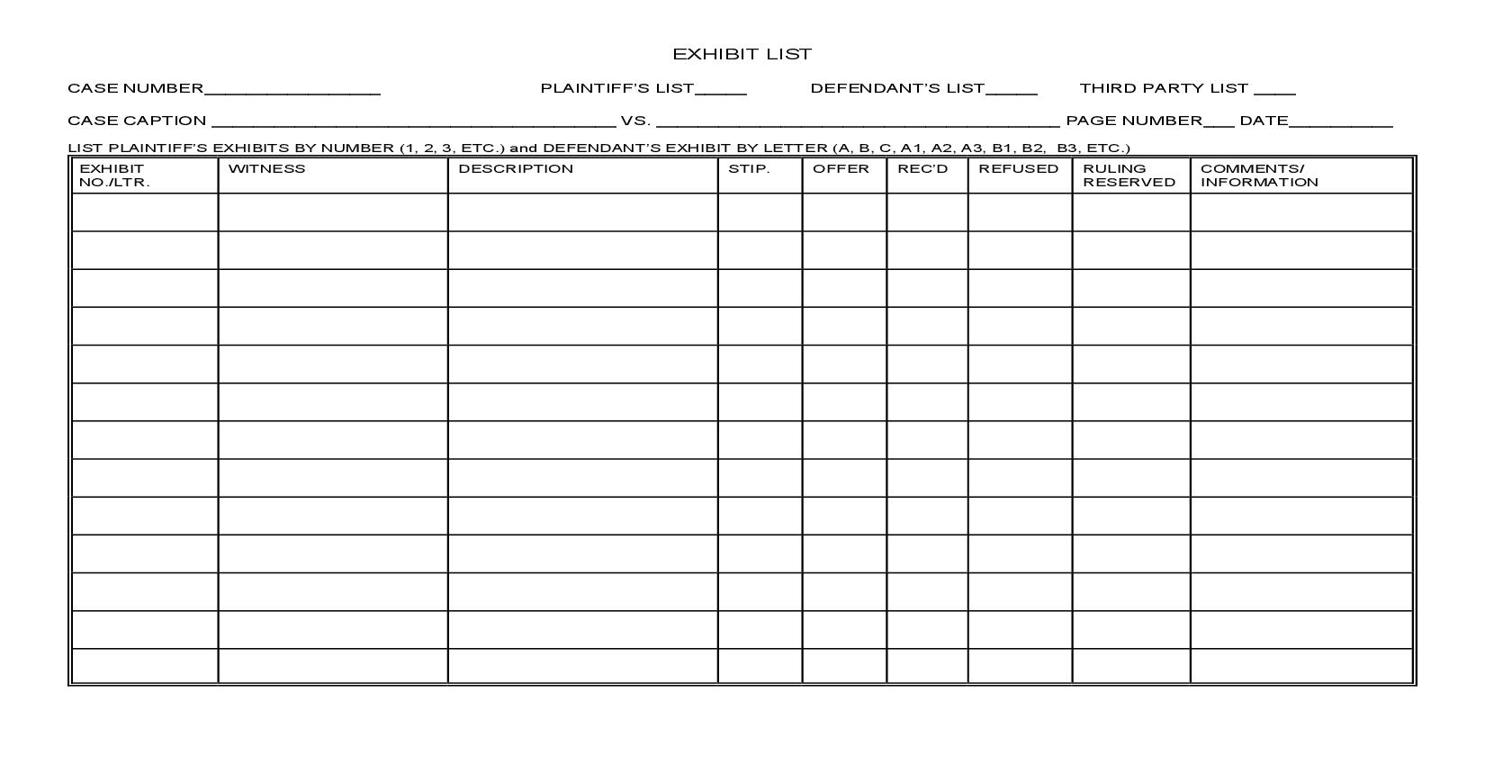 Exhibit List (Judge Babcock) | Pdf Fpdf Doc Docx | Colorado
