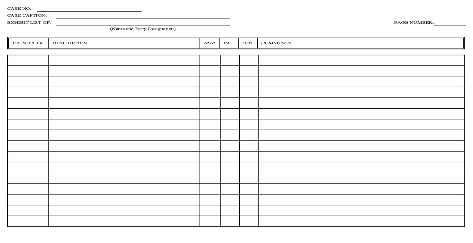 Exhibit List - Criminal (Judge Blackburn) | Pdf Fpdf Doc Docx | Colorado