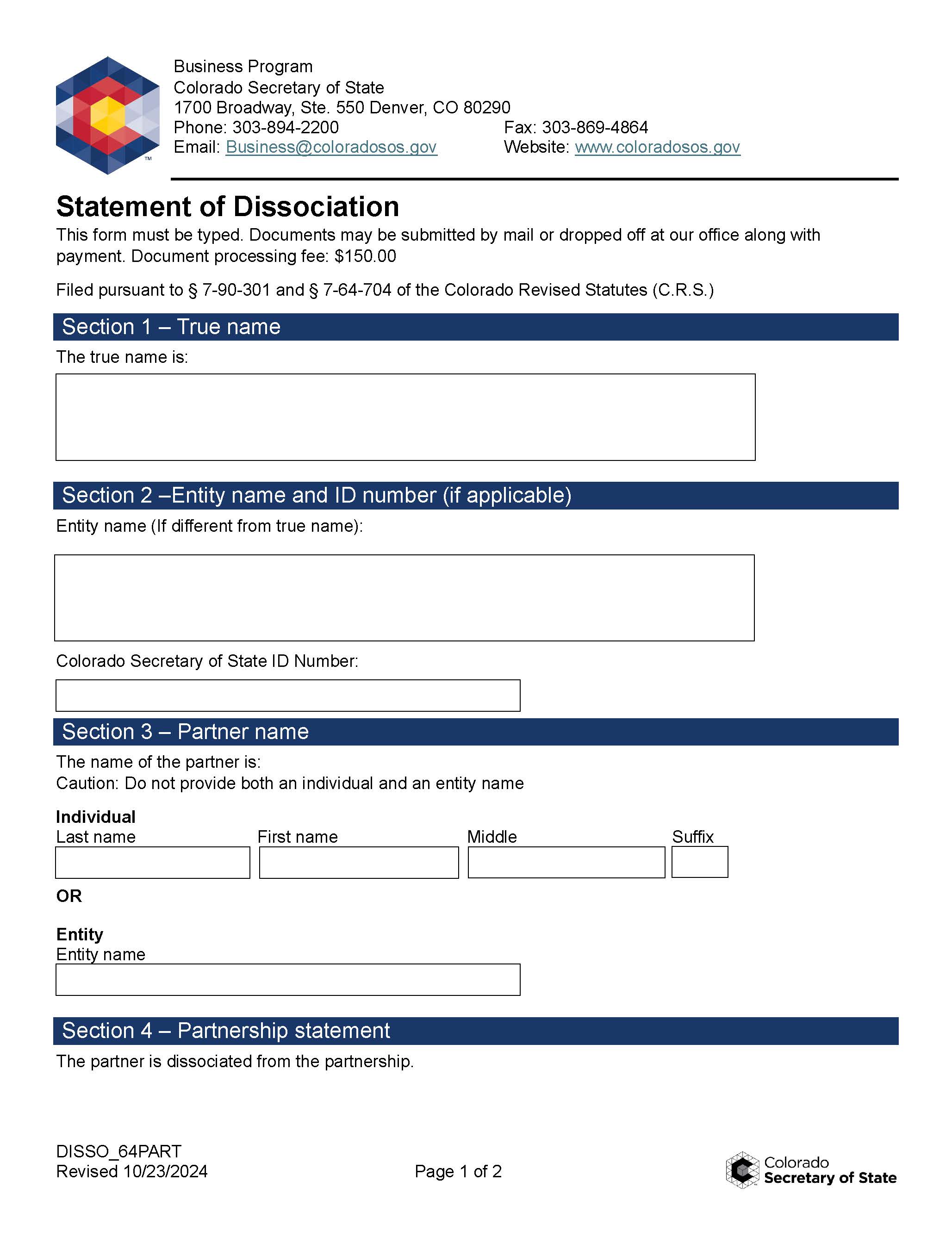 Statement Of Dissociation | Pdf Fpdf Docx | Colorado