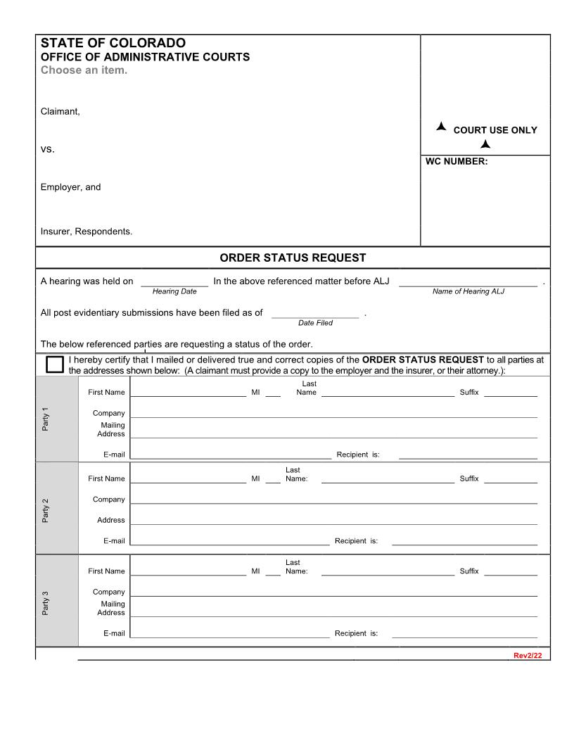 Order Status Request | Pdf Fpdf Docx | Colorado