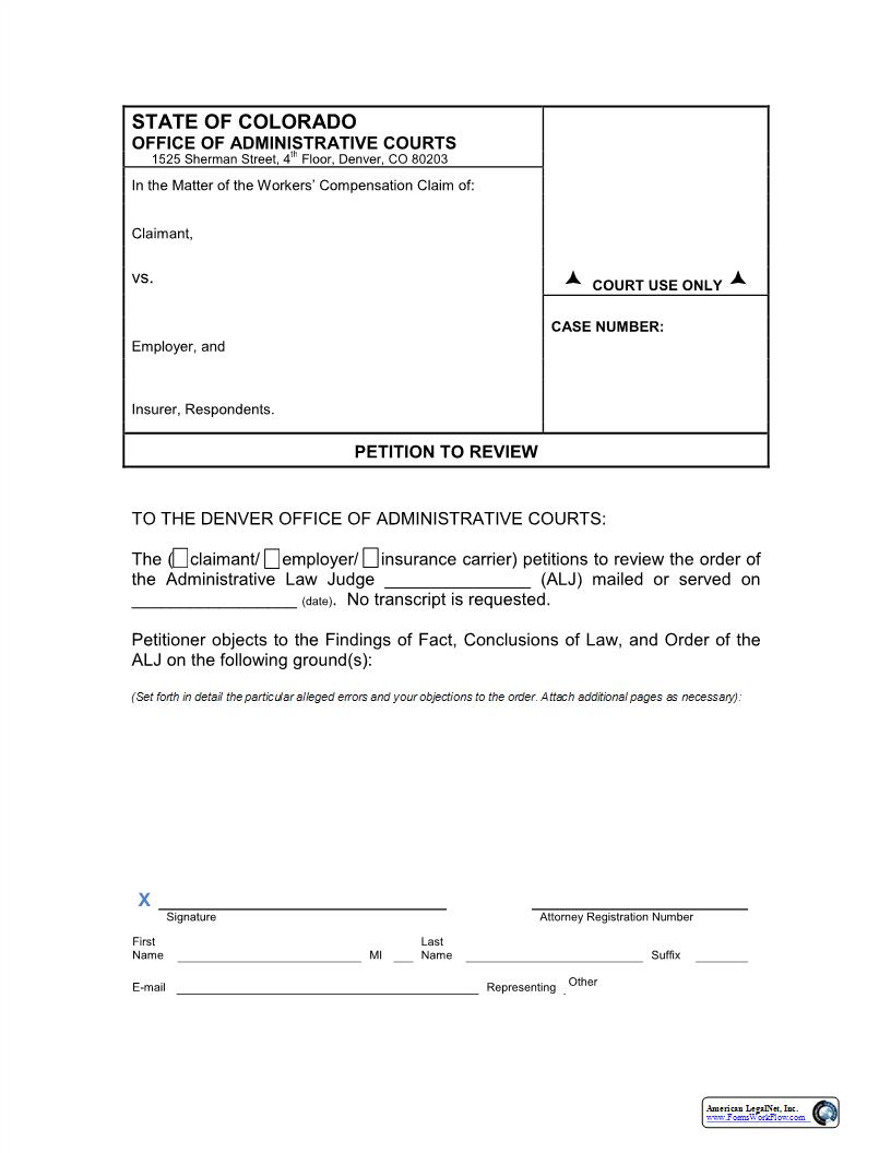 Petition To Review | Pdf Fpdf Docx | Colorado