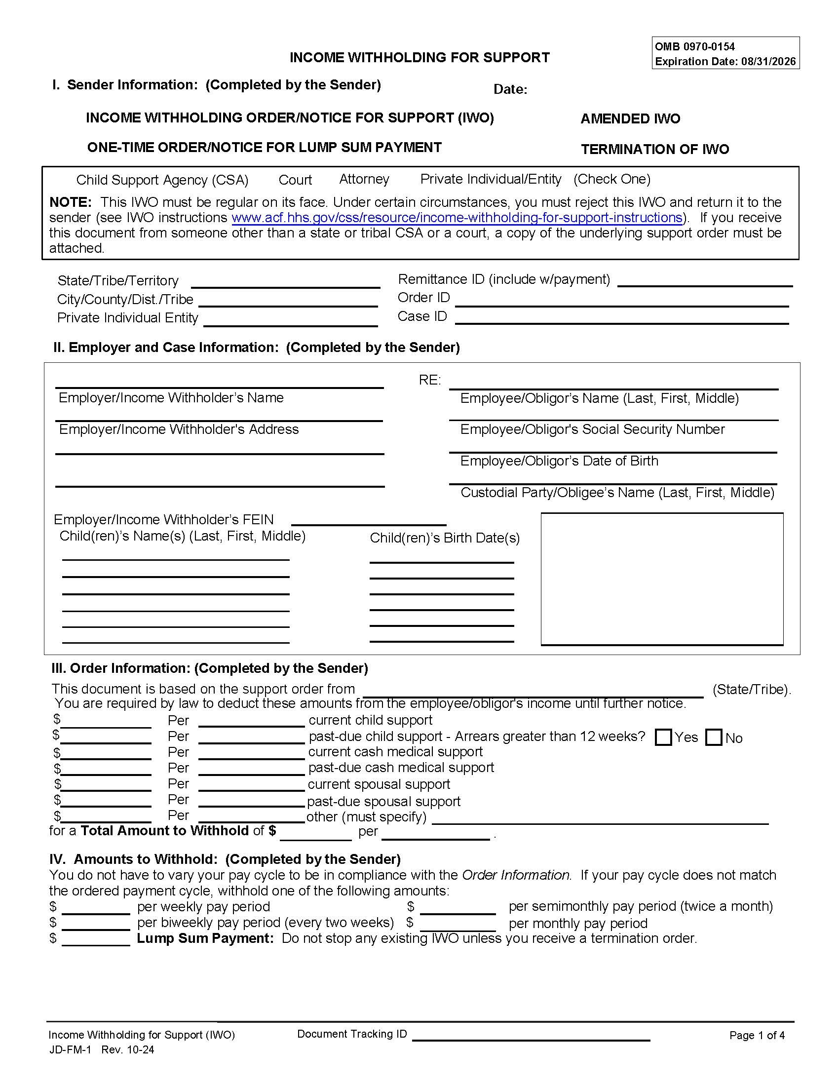 Income Withholding For Support {JD-FM-1} | Pdf Fpdf Docx | Connecticut