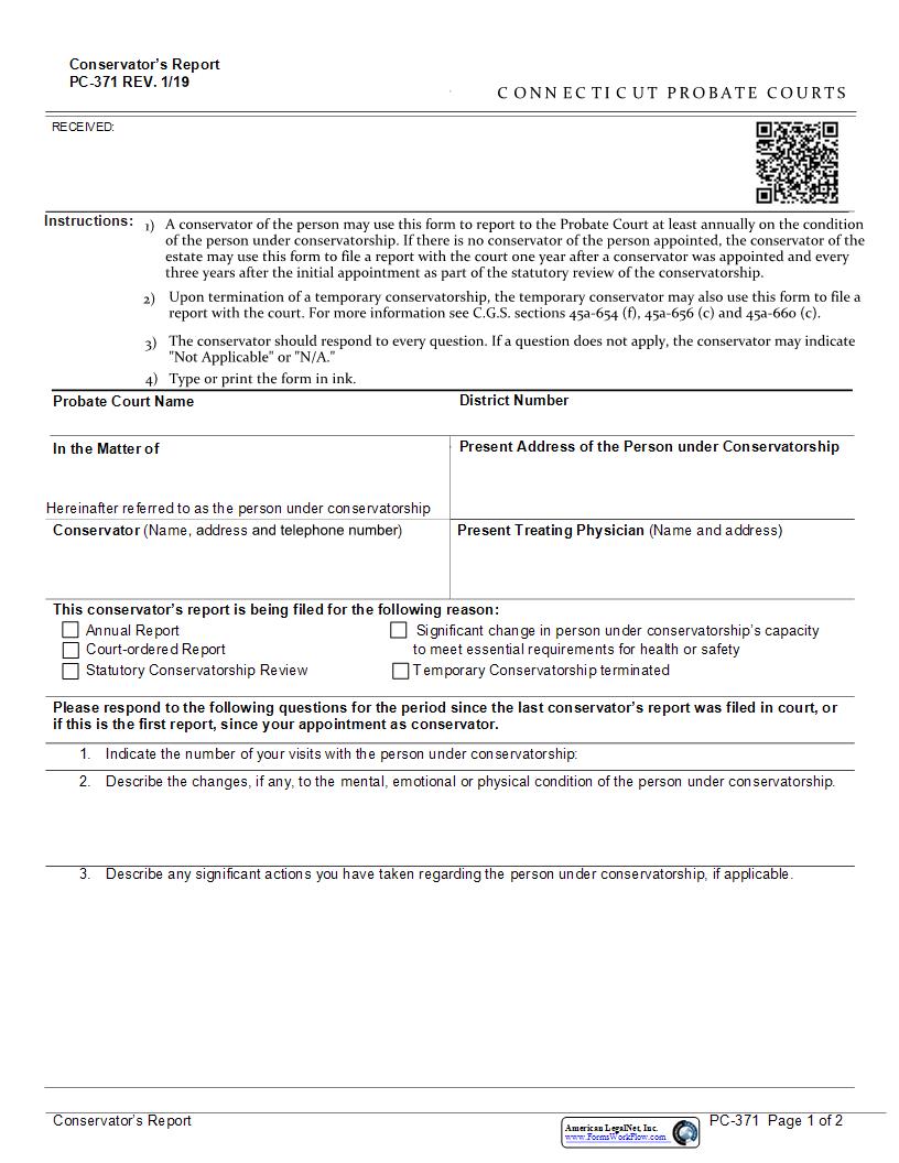 Conservators Report {PC-371} | Pdf Fpdf Docx | Connecticut