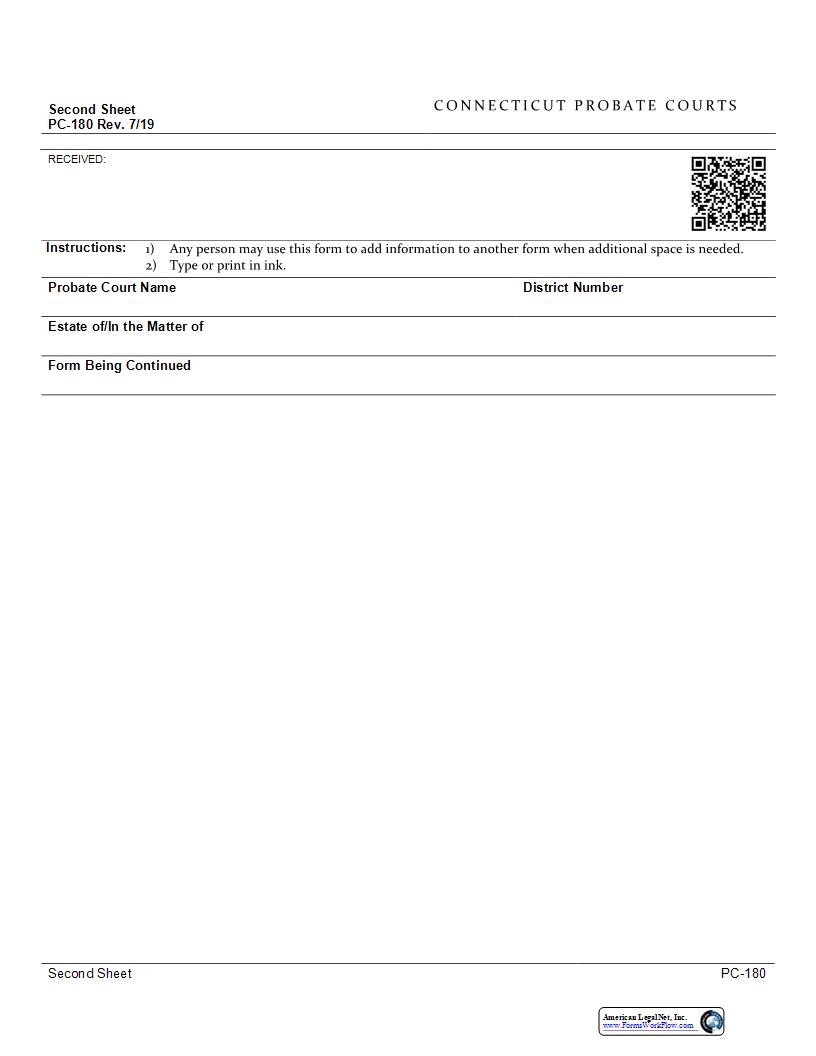 Second Sheet {PC-180} | Pdf Fpdf Docx | Connecticut