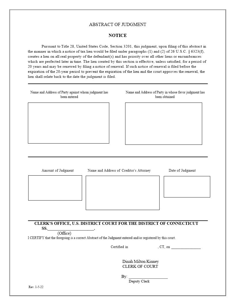 Abstract Of Judgment | Pdf Fpdf Doc Docx | Connecticut