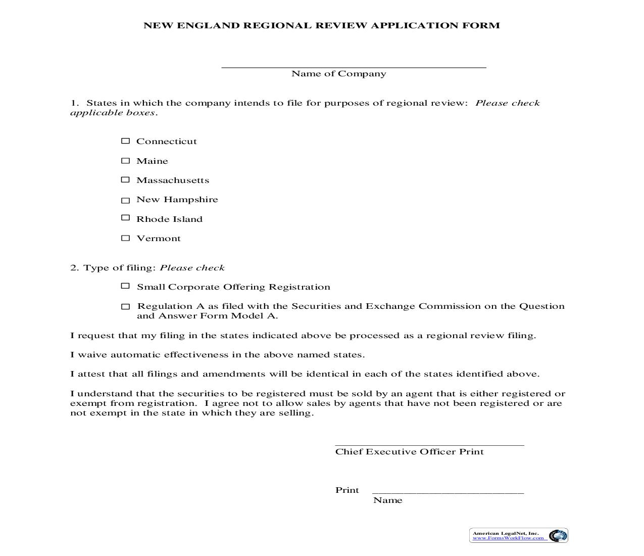 New England Regional Review Application Form {NERRAF} | Pdf Fpdf Doc Docx | Connecticut