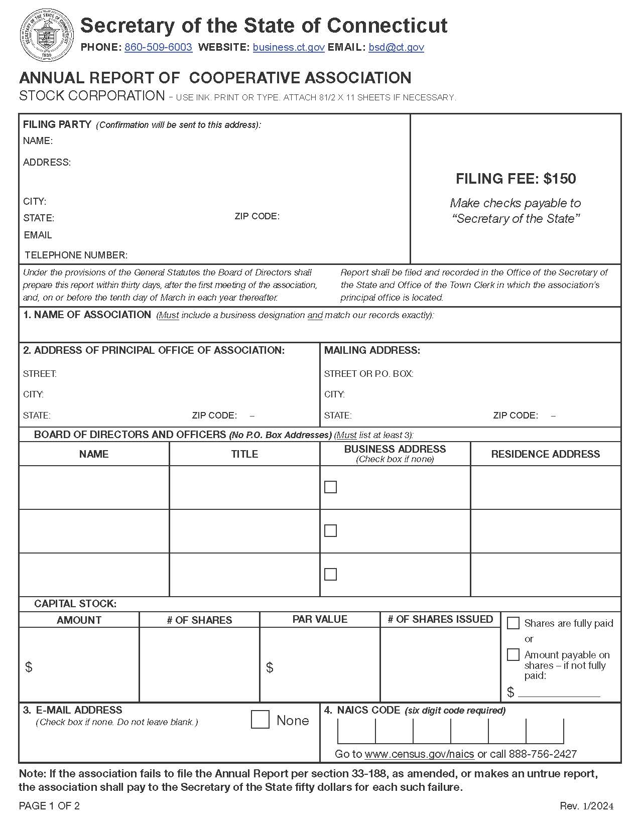 Annual Report Of Cooperative Association | Pdf Fpdf Docx | Connecticut