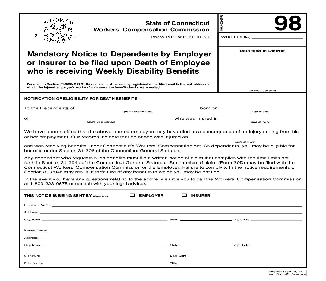 Notice To Dependents {98} | Pdf Fpdf Doc Docx | Connecticut