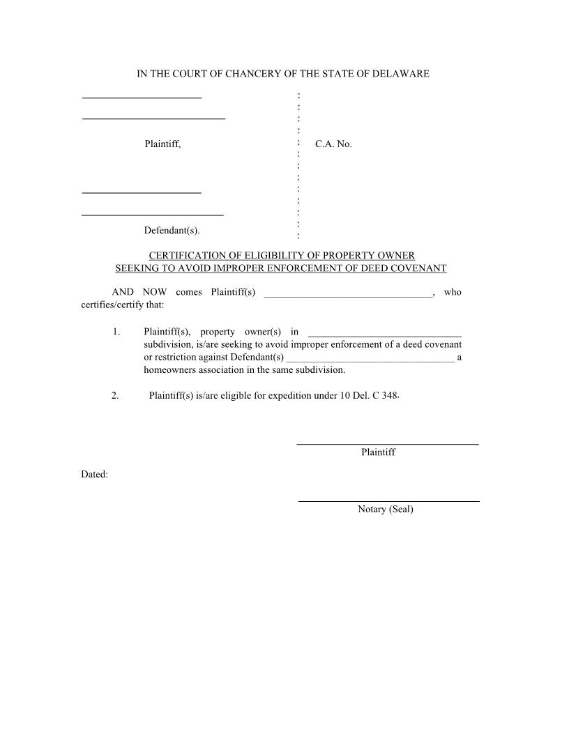 CA 348 Property Owner Certificate Of Eligibility-Avoid Enforcement {CA 348 avoid} | Pdf Fpdf Docx | Delaware