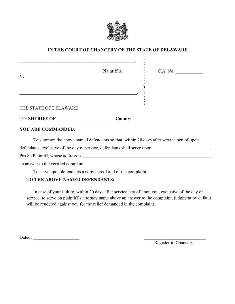 CA Sheriff Summons {CA SHF SUMS} | Pdf Fpdf Docx | Delaware