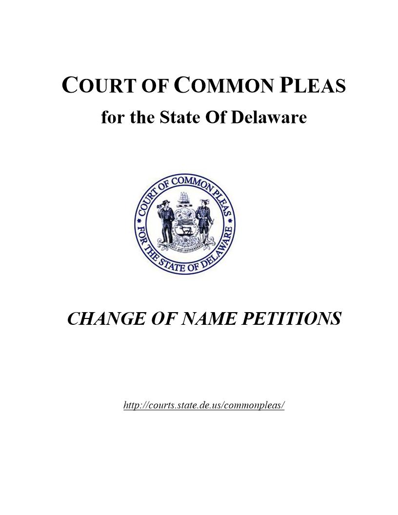 Change Of Name Packet | Pdf Fpdf Doc Docx | Delaware