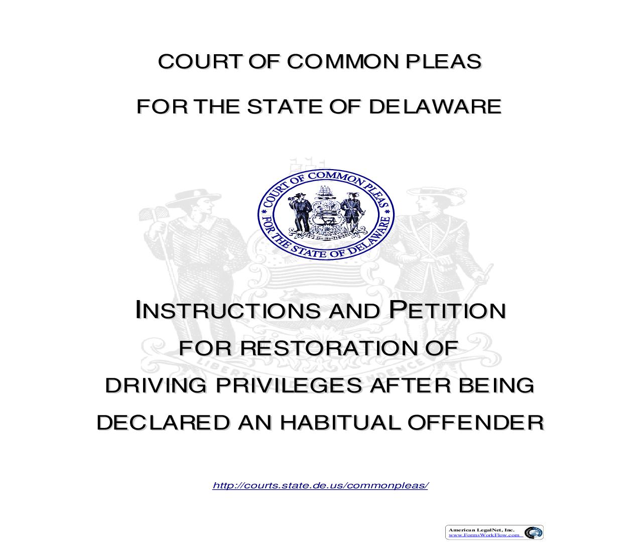 Instructions And Petition For Restoration Of Driving Priviledges | Pdf Fpdf Doc Docx | Delaware