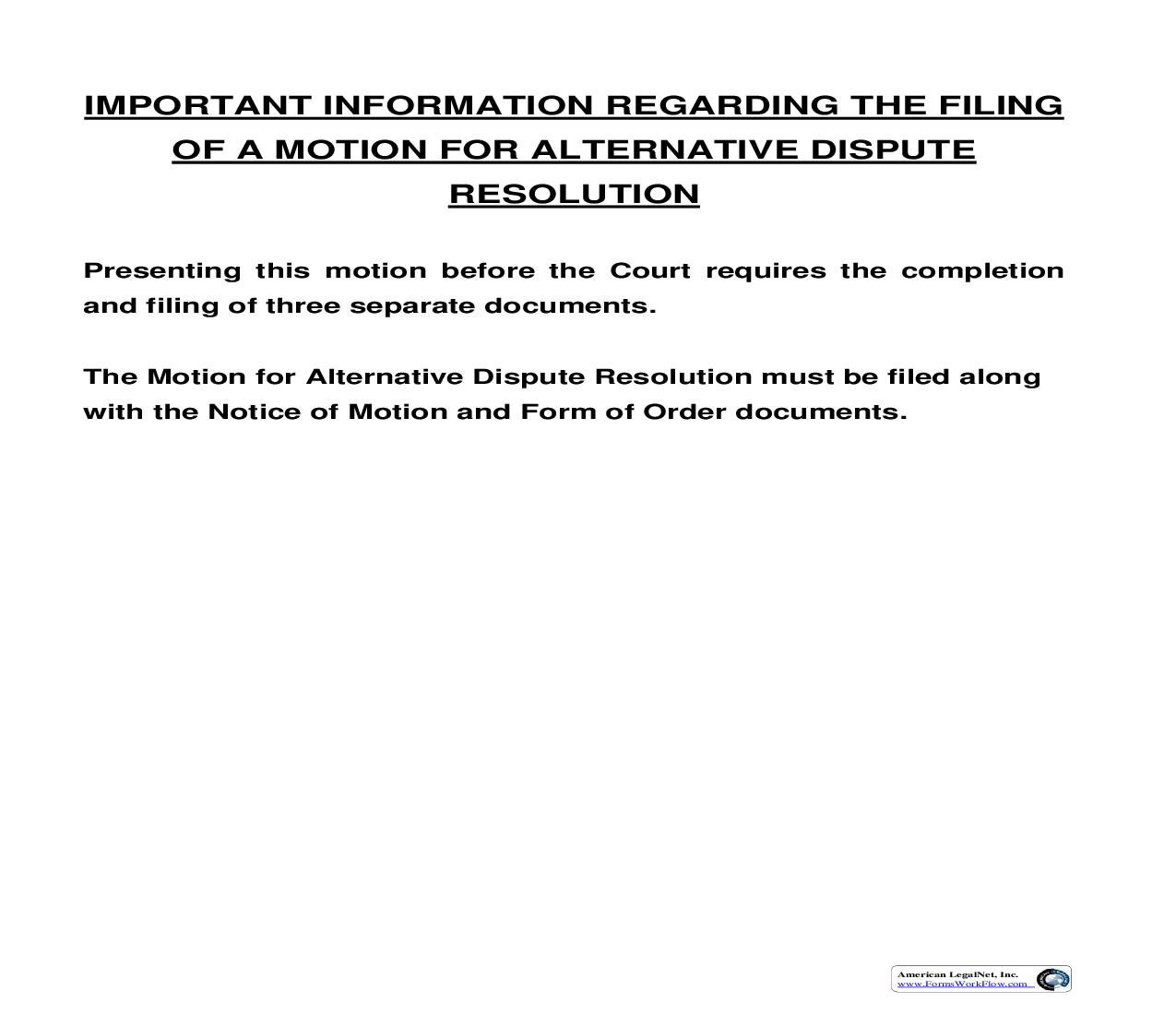 ADR Motion Packet {99P} | Pdf Fpdf Doc Docx | Delaware