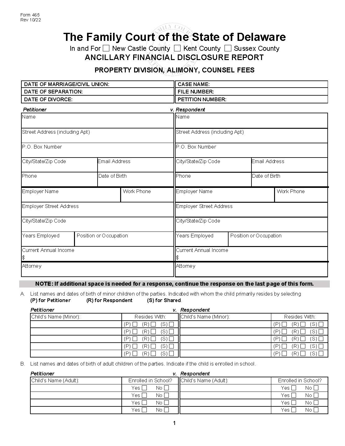 Ancillary Financial Report {465} | Pdf Fpdf Docx | Delaware