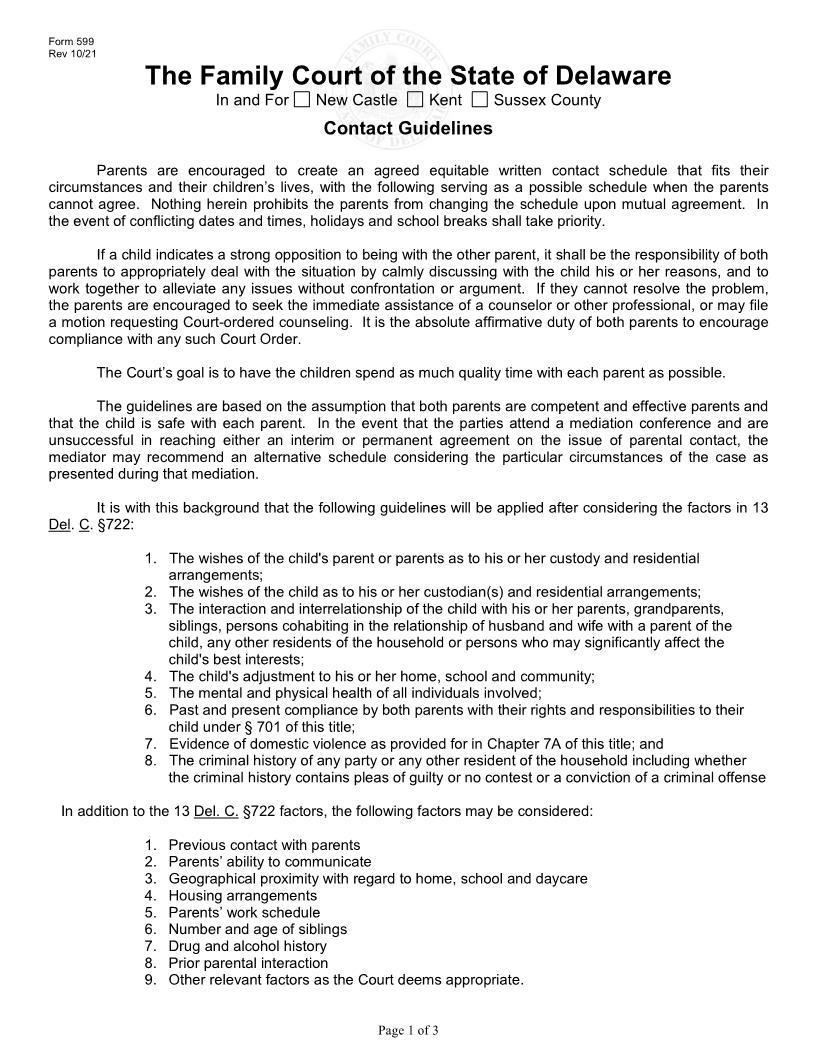 Contact Guidelines {599} | Pdf Fpdf Docx | Delaware
