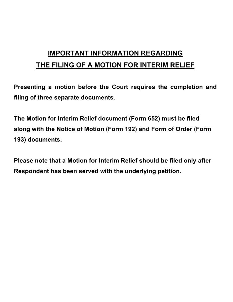 Motion And Affidavit For Interim Relief {652} | Pdf Fpdf Doc Docx | Delaware