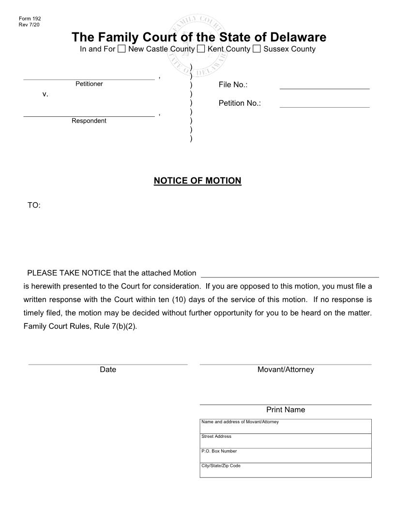 Notice Of Motion {192} | Pdf Fpdf Doc Docx | Delaware