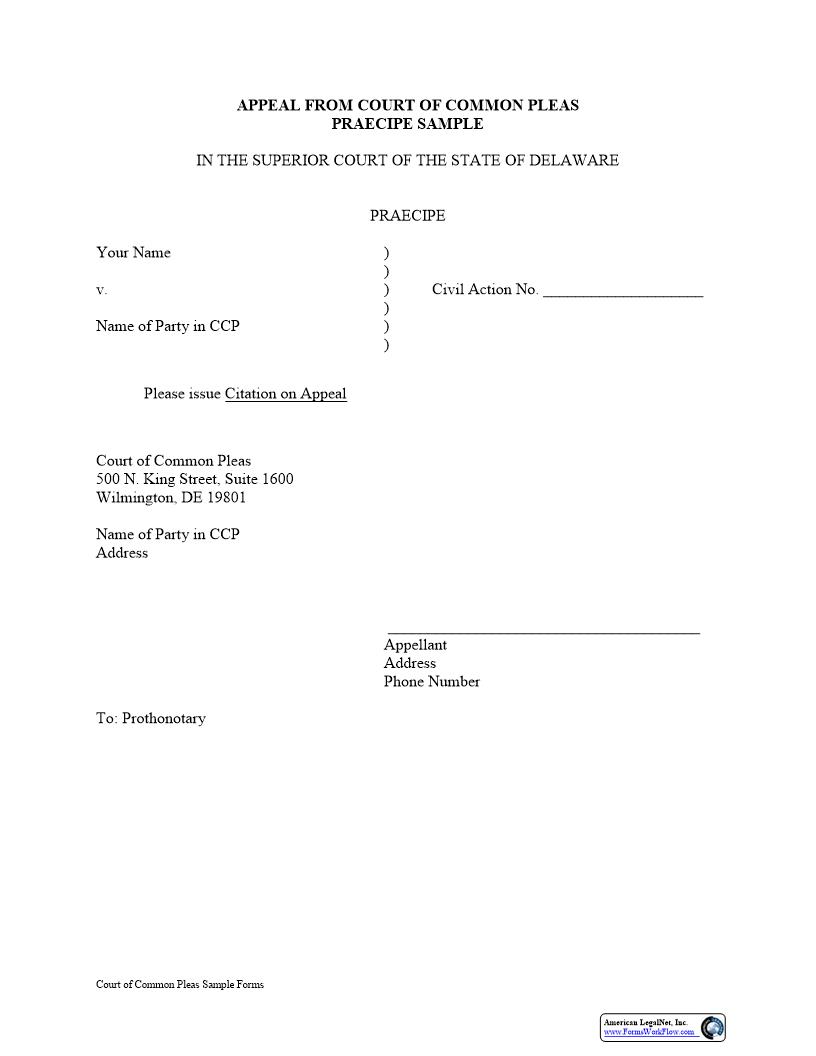 Appeal From Court of Common Pleas {CIV-APP-03-A} | Pdf Fpdf Docx | Delaware