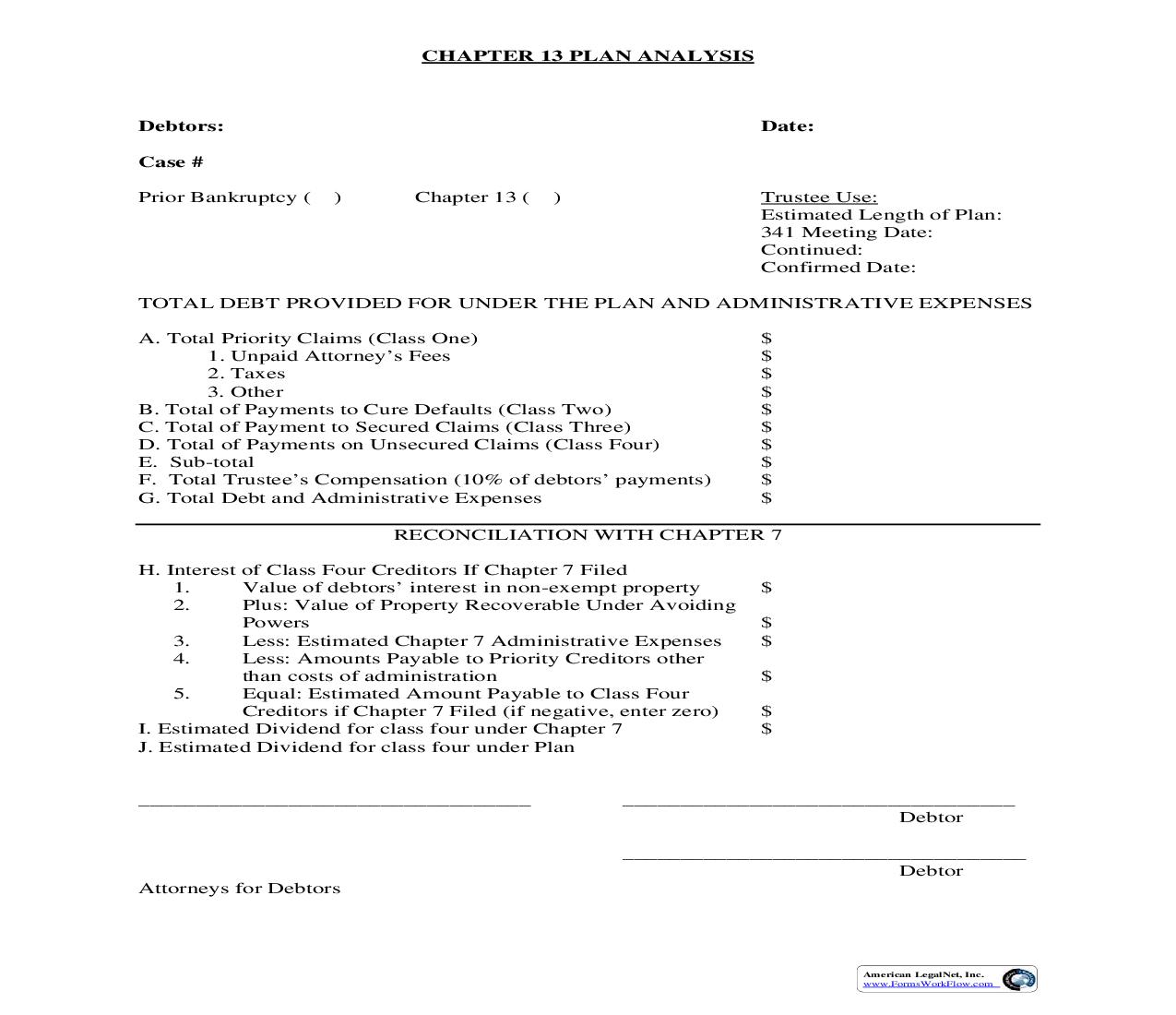 Chapter 13 Plan Analysis {103a} | Pdf Fpdf Doc Docx | Delaware