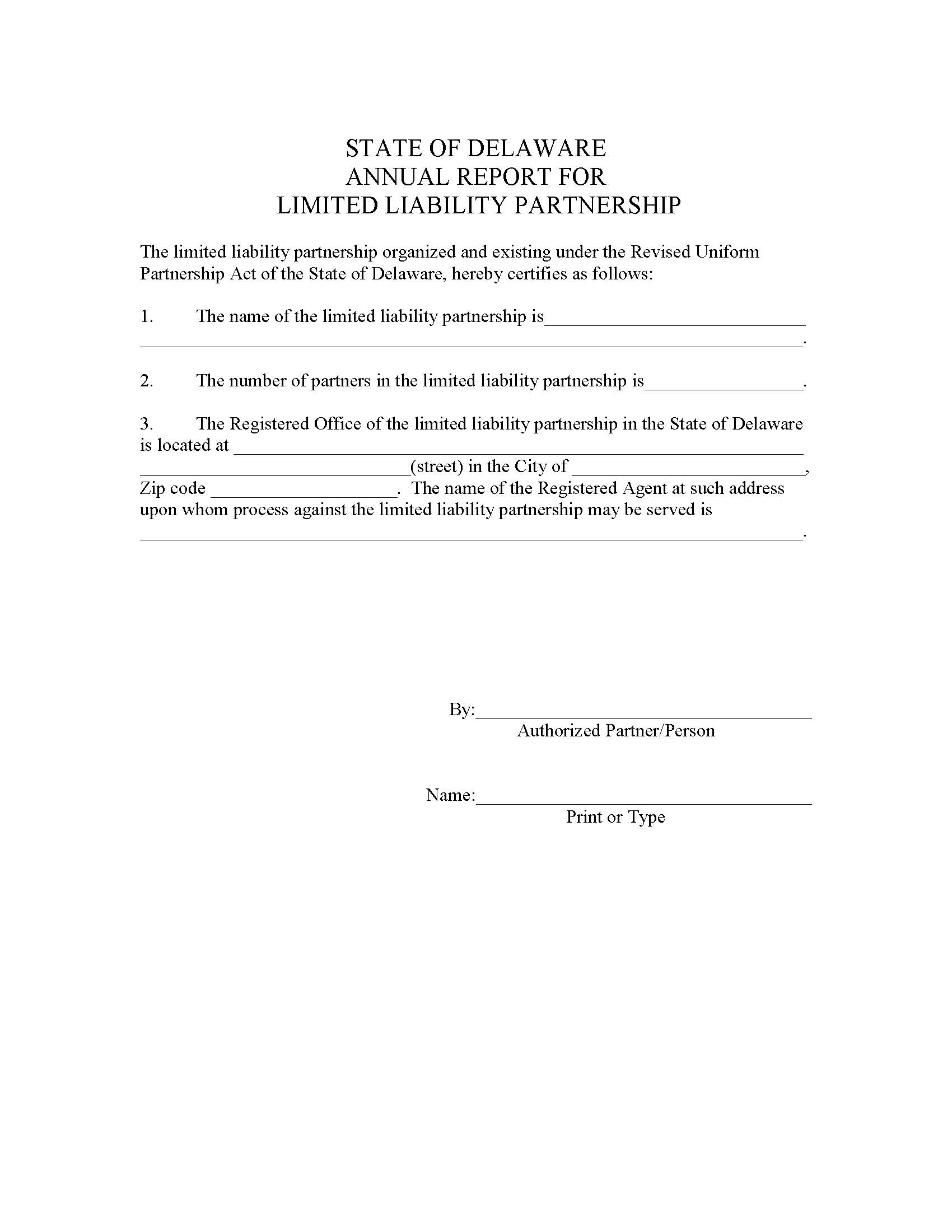 LLP Annual Report  | Pdf Fpdf Docx | Delaware