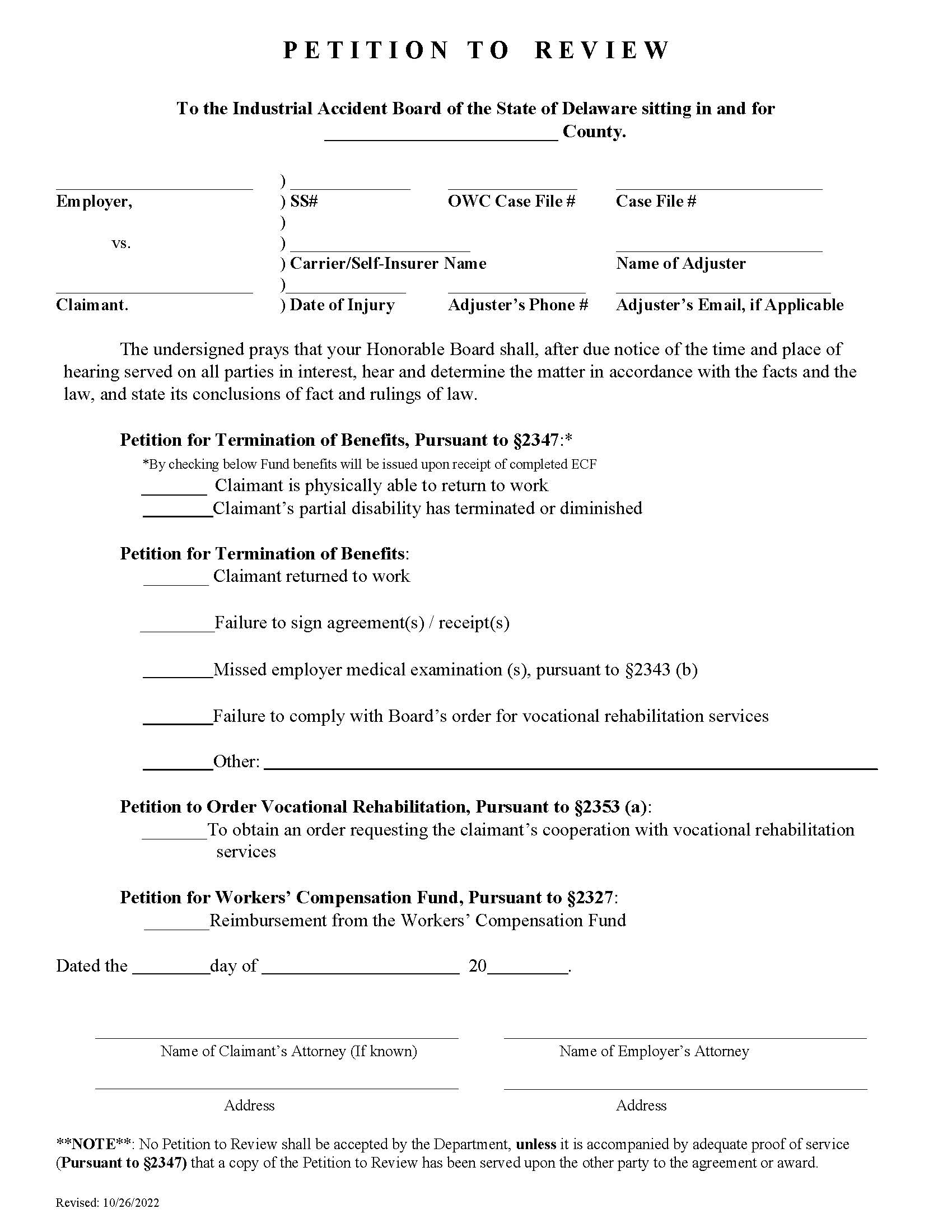 Petition For Review | Pdf Fpdf Doc Docx | Delaware