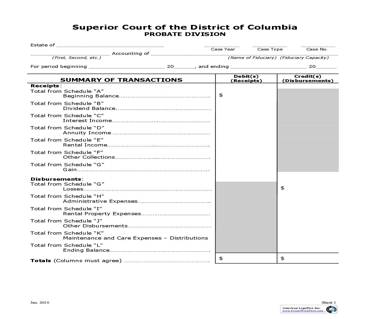 Statement Of Account | Pdf Fpdf Doc Docx | District Of Columbia