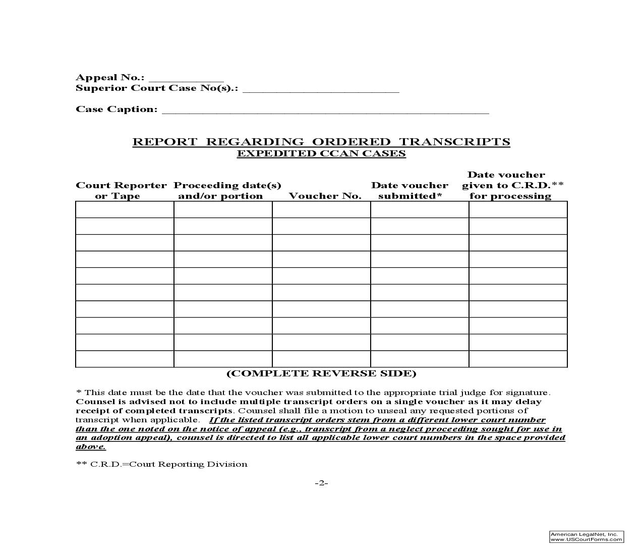 Report Regarding Ordered Transcripts | Pdf Fpdf Doc Docx | District Of Columbia