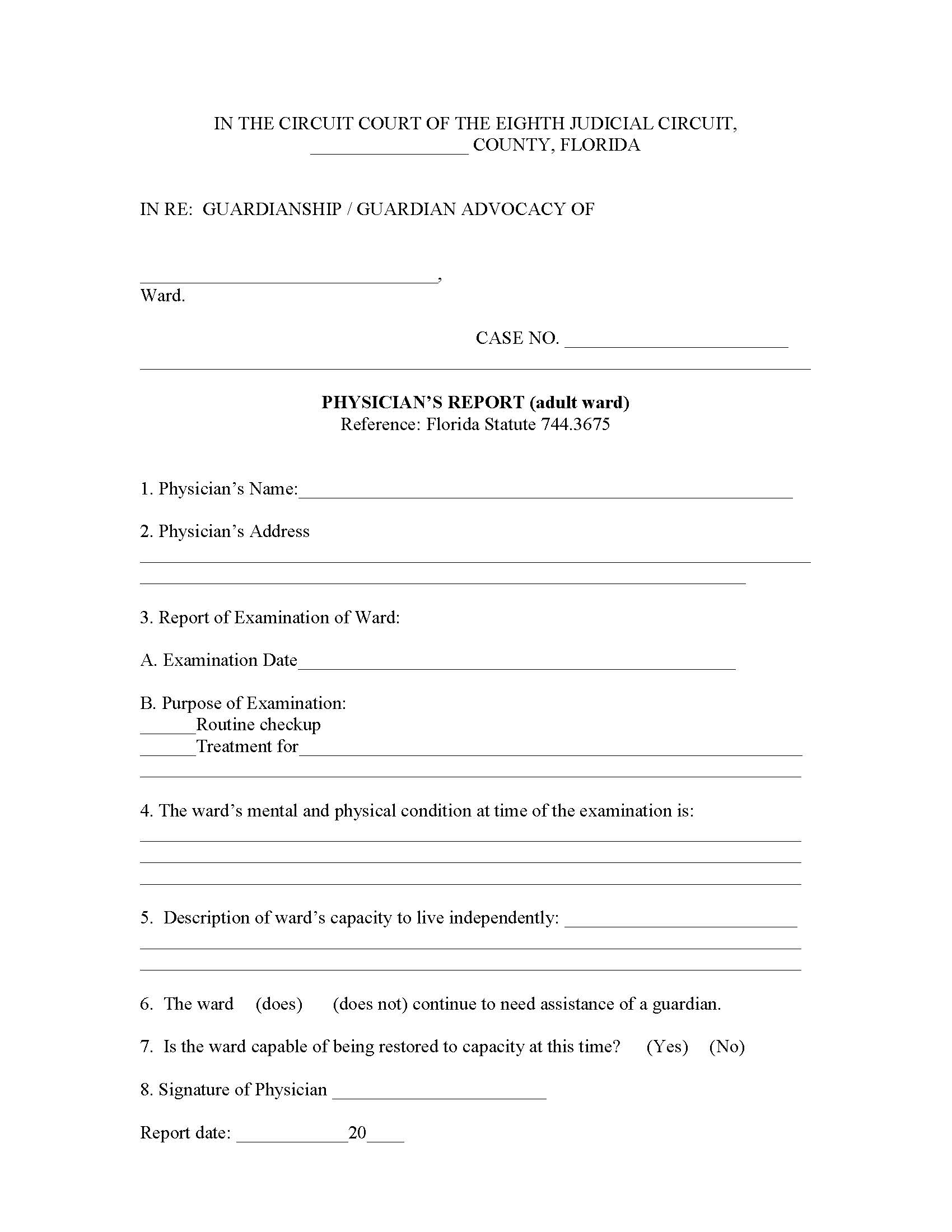 Physicians Report | Pdf Fpdf Docx | Florida