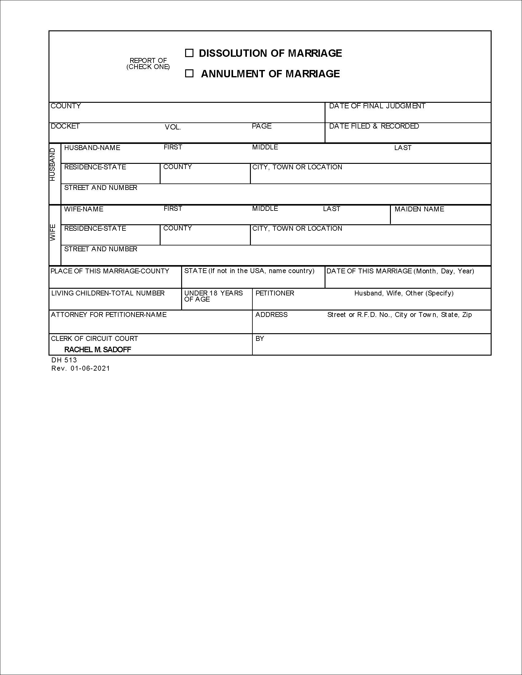 Vital Statistics Form {DH513} | Pdf Fpdf Doc Docx | Florida