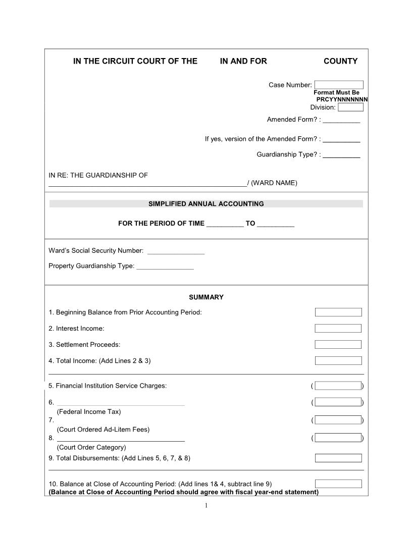 Simplified Annual Accounting | Pdf Fpdf Docx | Florida