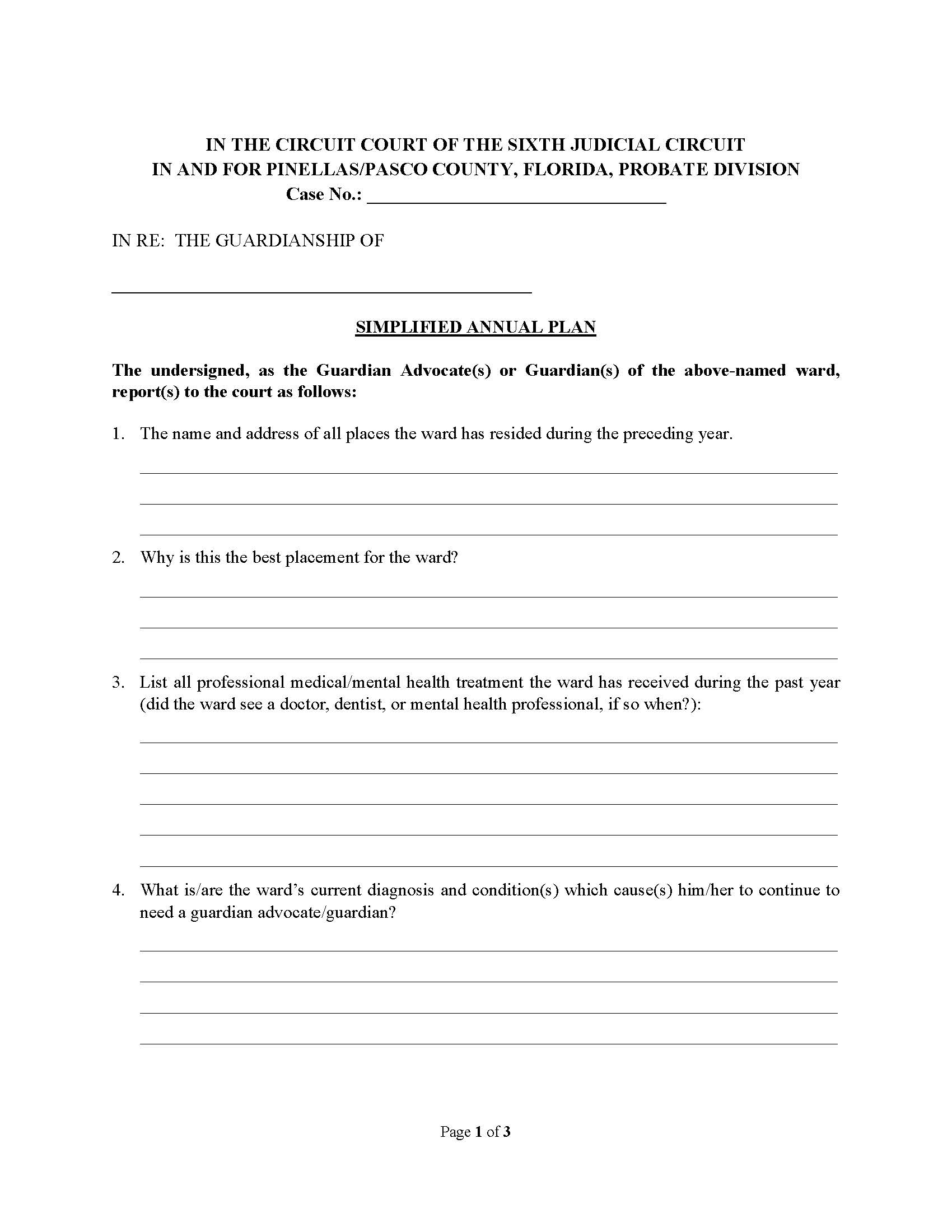 Simplified Annual Plan | Pdf Fpdf Docx | Florida