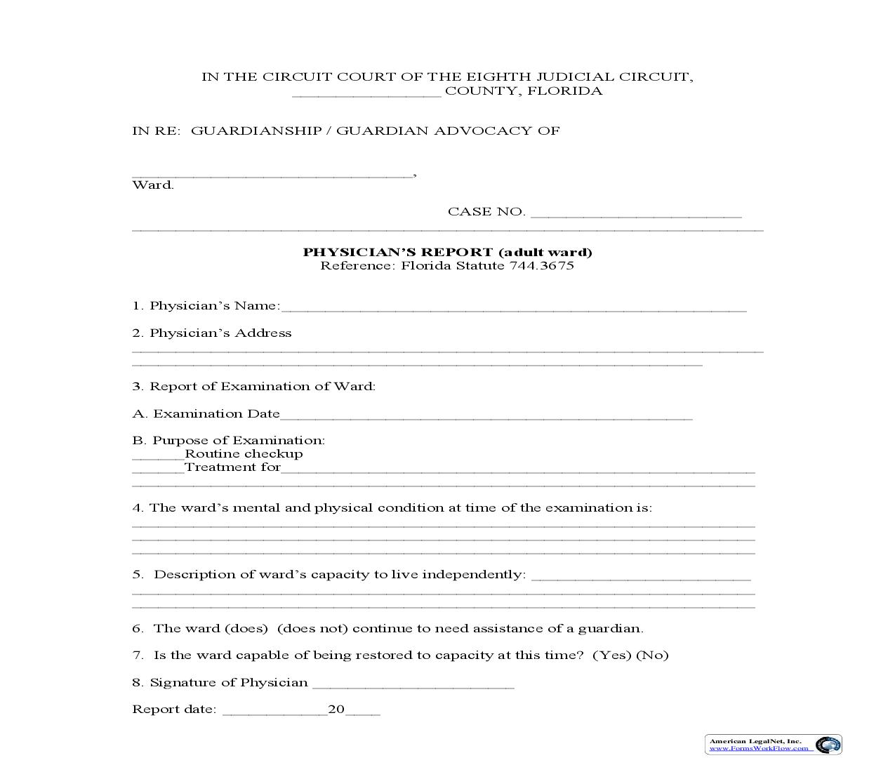 Physicians Report (Adult Ward) | Pdf Fpdf Doc Docx | Florida